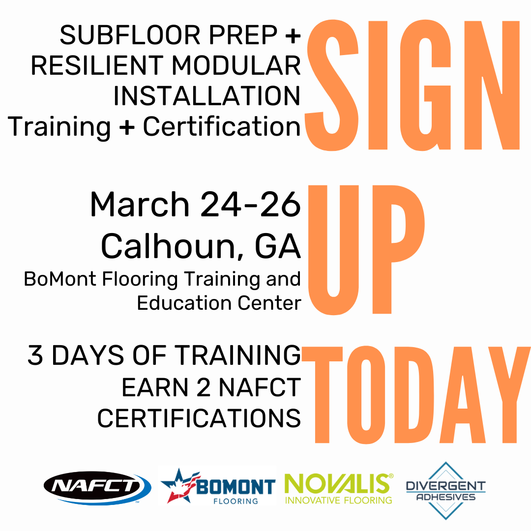 Register to attend Resilient Installation and Subfloor Prep Training and Certification